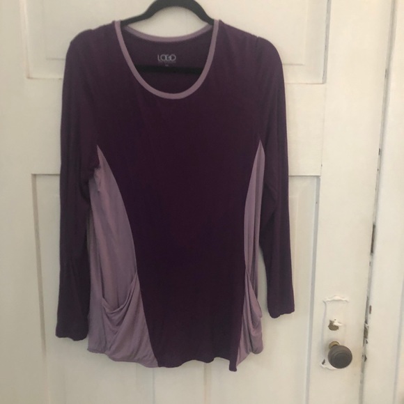 LOGO Medium Purple Color Block Tunic Pockets